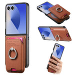 Til Samsung Galaxy Z Flip7 5G Magnetisk Etui Twill Tekstur Læder Bagcover med Kortlomme