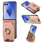 Til Samsung Galaxy Z Flip7 5G Magnetisk Etui Twill Tekstur Læder Bagcover med Kortlomme
