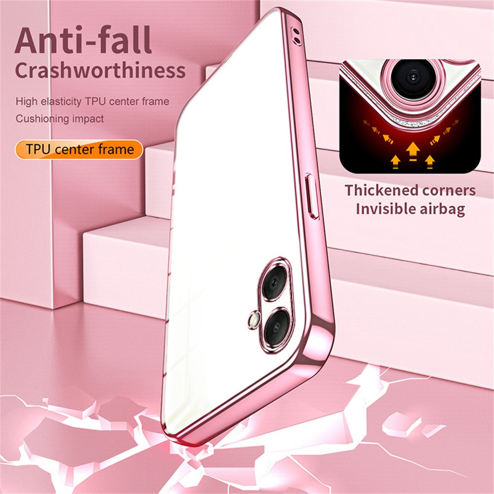 Til Samsung Galaxy A08 5G / A08 4G / A07 4G Cover Galvaniseret Ramme Blødt TPU Telefoncover