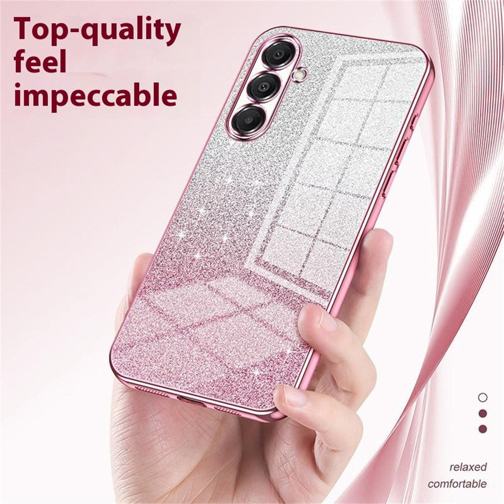 Til Samsung Galaxy A18 5G / A18 4G / A17 5G / A17 4G etui Elektrobelægning Gradient Glitter TPU telefoncover