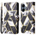 Mobilcover til Samsung Galaxy A08 5G / A08 4G / A07 4G / A07s 4G / A06 4G / A06 5G, lakeret lædercover med marmormønster og håndledsrem