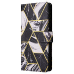 Mobilcover til Samsung Galaxy A08 5G / A08 4G / A07 4G / A07s 4G / A06 4G / A06 5G, lakeret lædercover med marmormønster og håndledsrem