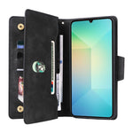 Phone Case For Samsung Galaxy A08 5G / A08 4G / A07 4G / A06 4G / A06 5G Zipper Wallet Rivet Decor Leather Cover with Wrist Strap