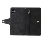 Phone Case For Samsung Galaxy A08 5G / A08 4G / A07 4G / A06 4G / A06 5G Zipper Wallet Rivet Decor Leather Cover with Wrist Strap