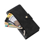 Phone Case For Samsung Galaxy A08 5G / A08 4G / A07 4G / A06 4G / A06 5G Zipper Wallet Rivet Decor Leather Cover with Wrist Strap