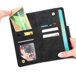 Phone Case For Samsung Galaxy A08 5G / A08 4G / A07 4G / A06 4G / A06 5G Zipper Wallet Rivet Decor Leather Cover with Wrist Strap