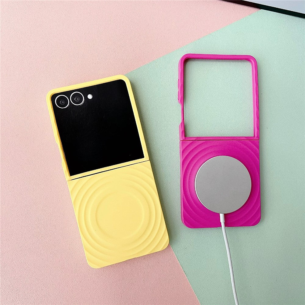 For Samsung Galaxy Z Flip7 5G Magnetic Case Skin-Touch Wave Texture Hard PC Phone Cover