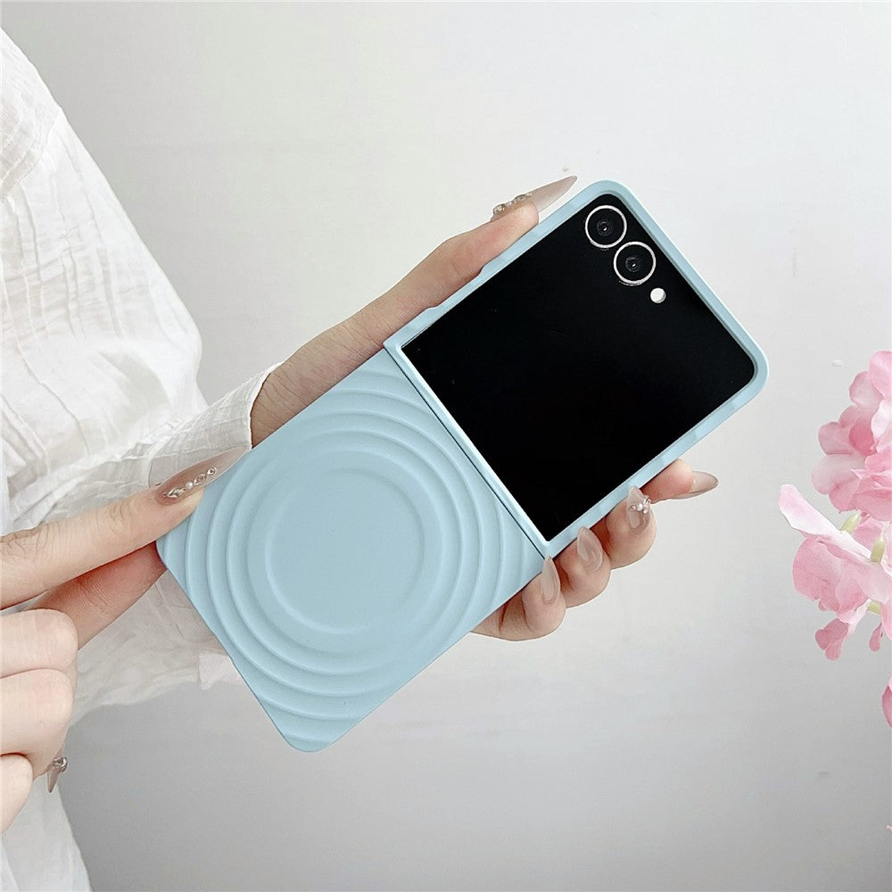 For Samsung Galaxy Z Flip7 5G Magnetic Case Skin-Touch Wave Texture Hard PC Phone Cover