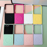 For Samsung Galaxy Z Flip7 5G Magnetic Case Skin-Touch Wave Texture Hard PC Phone Cover