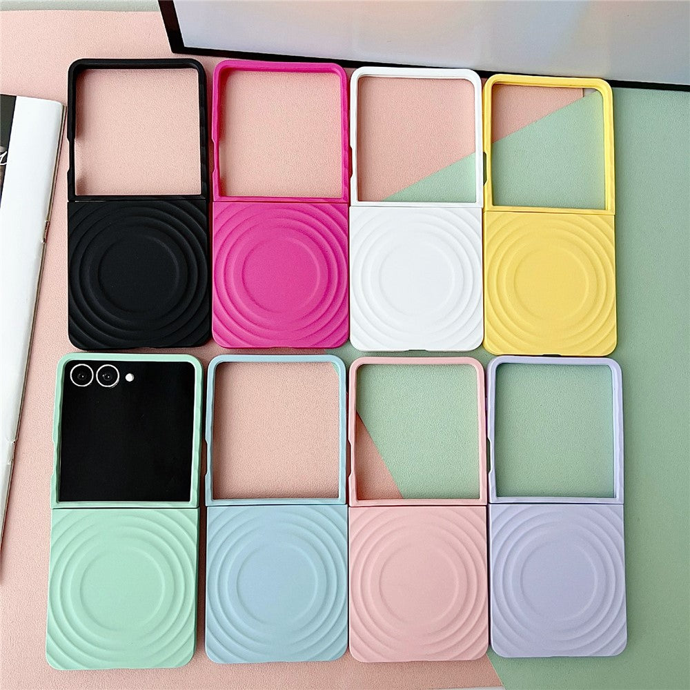 For Samsung Galaxy Z Flip7 5G Magnetic Case Skin-Touch Wave Texture Hard PC Phone Cover