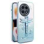 KADEM mobilskal till OnePlus 13R 5G / Ace 5 5G / Ace 5 Pro 5G Dragonfly Kickstand TPU Blommor Glitter Skal