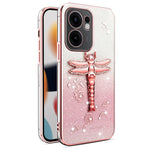 KADEM-cover til Oppo Reno13 F 5G (Reno 13 FS 5G) / 4G, guldsmedemotiv, stativ, TPU, blomster, glitter