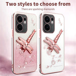 KADEM-cover til Oppo Reno13 F 5G (Reno 13 FS 5G) / 4G, guldsmedemotiv, stativ, TPU, blomster, glitter