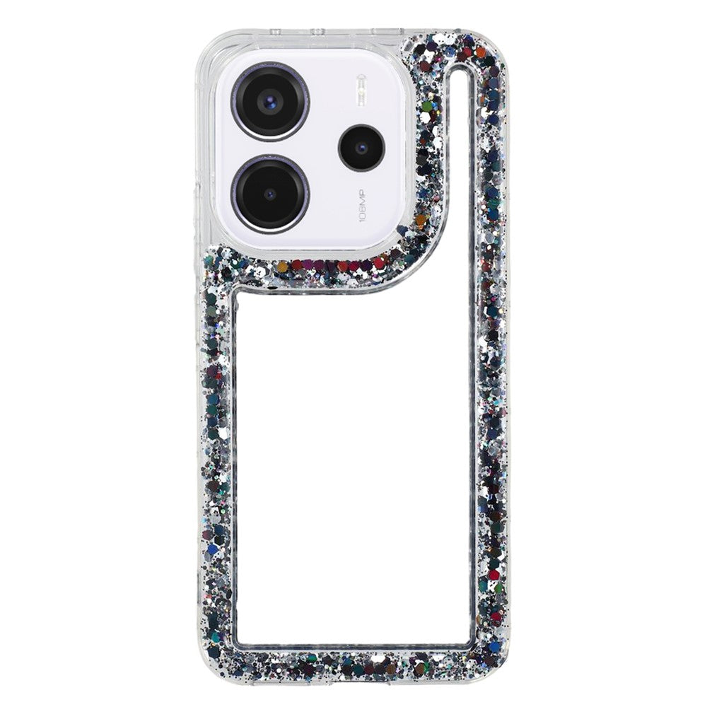 For Xiaomi Redmi Note 14 4G (163.25mm) Case Glitter Epoxy Soft TPU Clear Back Cover