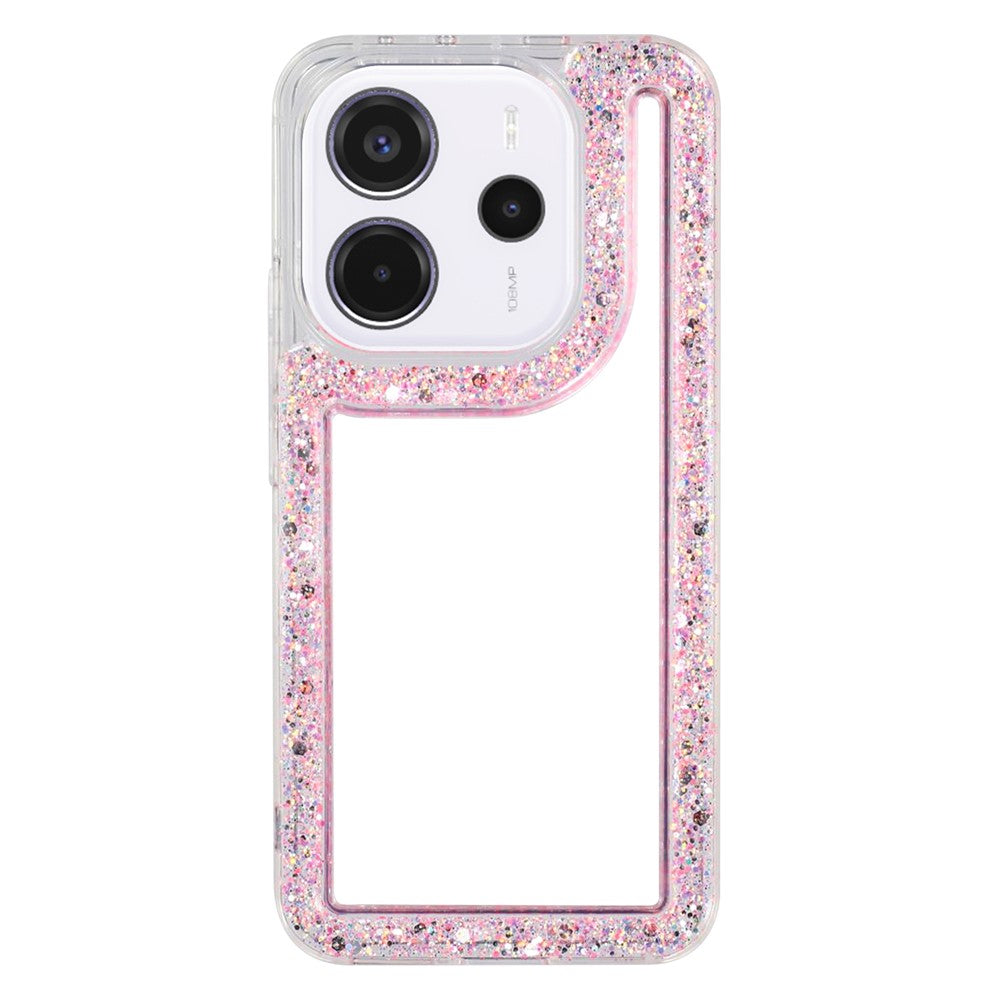 For Xiaomi Redmi Note 14 4G (163.25mm) Case Glitter Epoxy Soft TPU Clear Back Cover