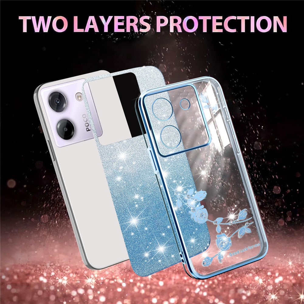 KADEM For Xiaomi Poco M7 Pro 5G Case Flower TPU Flexible Gradient Phone Cover