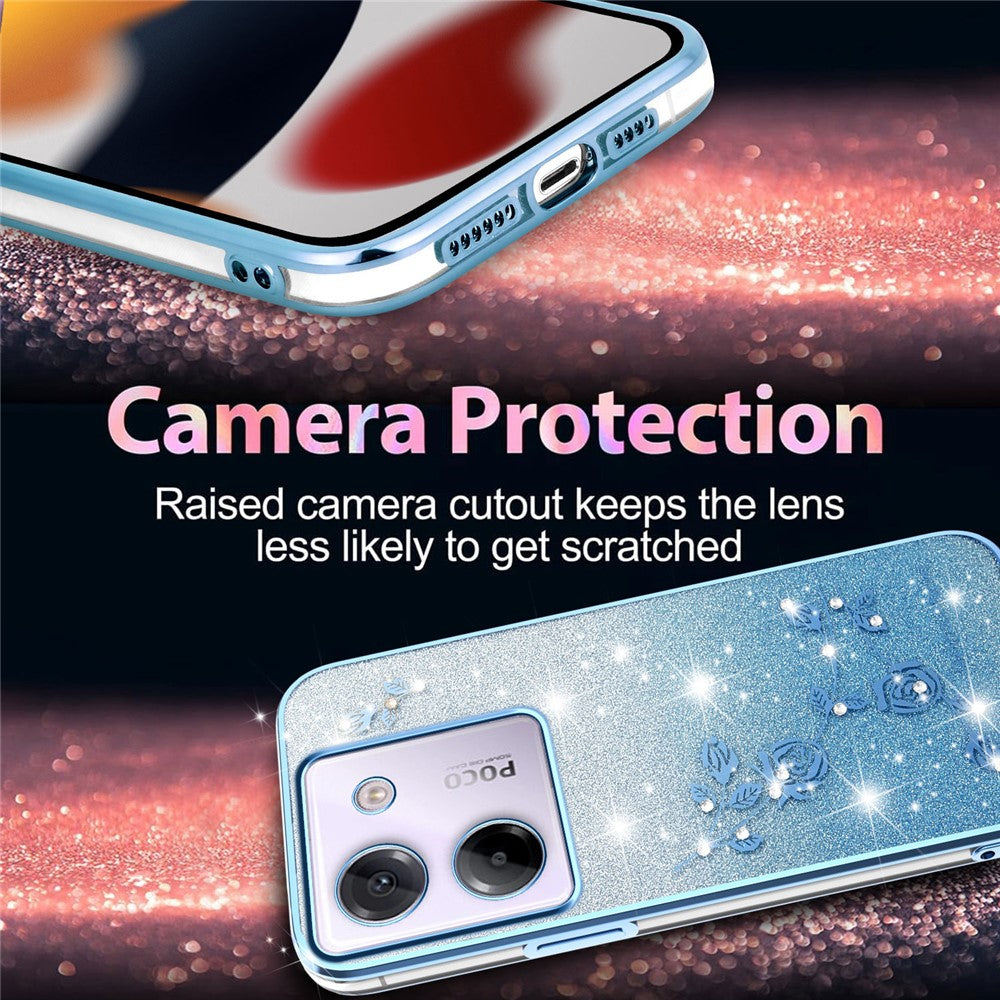 KADEM For Xiaomi Poco M7 Pro 5G Case Flower TPU Flexible Gradient Phone Cover