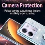KADEM For Xiaomi Poco M7 Pro 5G Case Ring Kickstand TPU Flowers Phone Cover Gradient Glitter