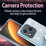 KADEM For Honor 400 Lite 5G Case Ring Kickstand TPU Flowers Phone Cover Gradient Glitter