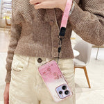 KADEM For Xiaomi Redmi Note 14 4G (164.84mm) Case Flower Pattern TPU Gradient Phone Cover with Lanyards
