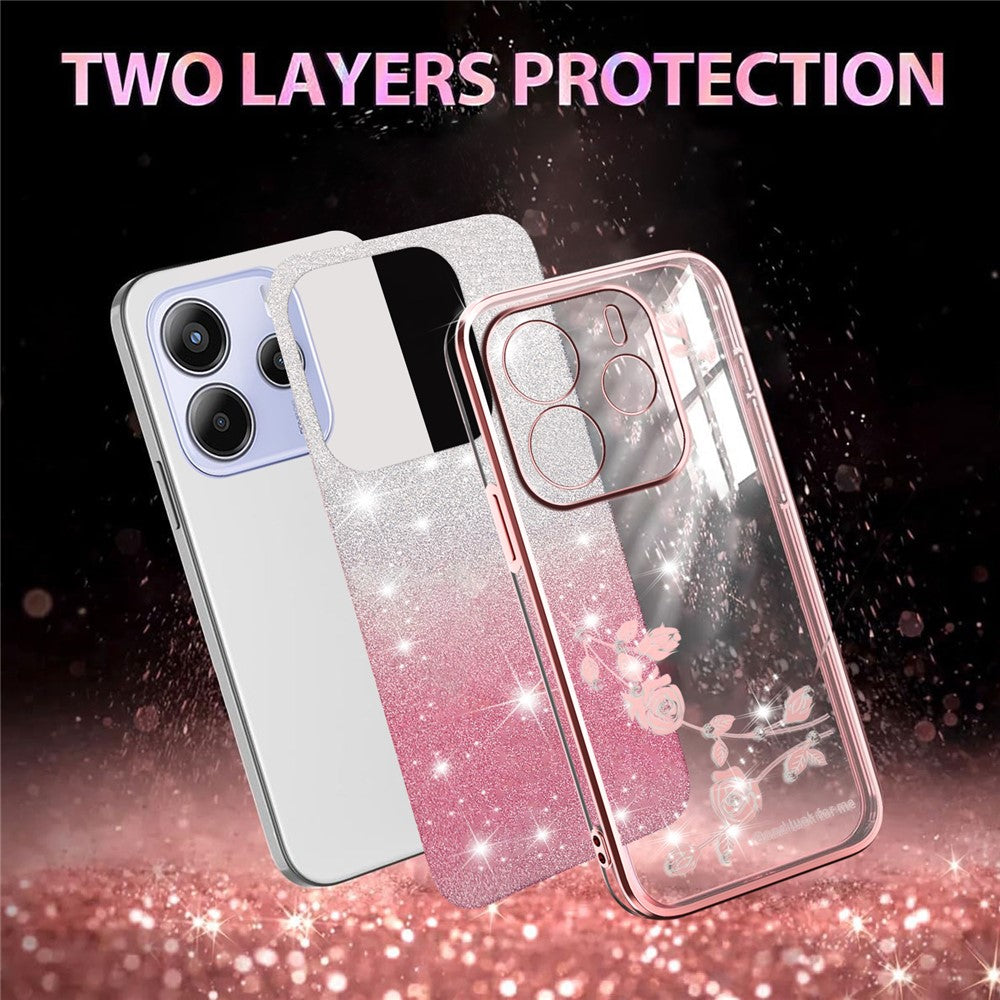 KADEM For Xiaomi Redmi Note 14 4G (164.84mm) Case Flower TPU Flexible Gradient Phone Cover
