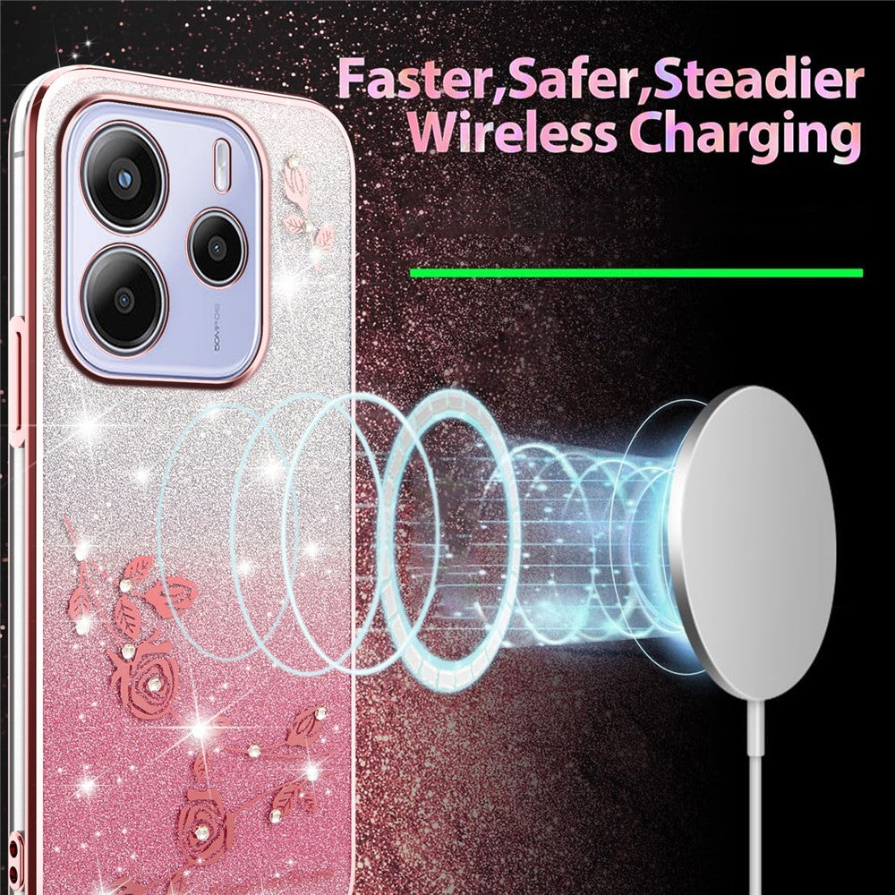 KADEM For Xiaomi Redmi Note 14 4G (164.84mm) Case Flower TPU Flexible Gradient Phone Cover