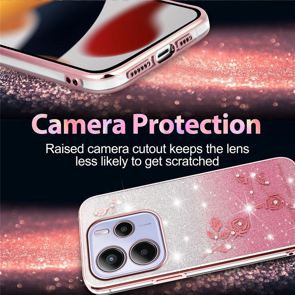 KADEM For Xiaomi Redmi Note 14 4G (164.84mm) Case Flower TPU Flexible Gradient Phone Cover