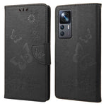 Xiaomi 12T 5G / Redmi K50 Ultra 5G Fjärilsblommigt tryck Stötsäkert Plånboksfodral PU-läder Stativ Magnetisk stängning Flip Folio mobilskal
