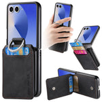 For Samsung Galaxy Z Flip7 5G Case Card Holder Kickstand Retro Texture Leather Back Cover