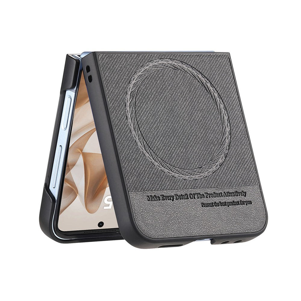 For Samsung Galaxy Z Flip7 5G Magnetic Case Denim Texture Leather + PC Shockproof Phone Cover