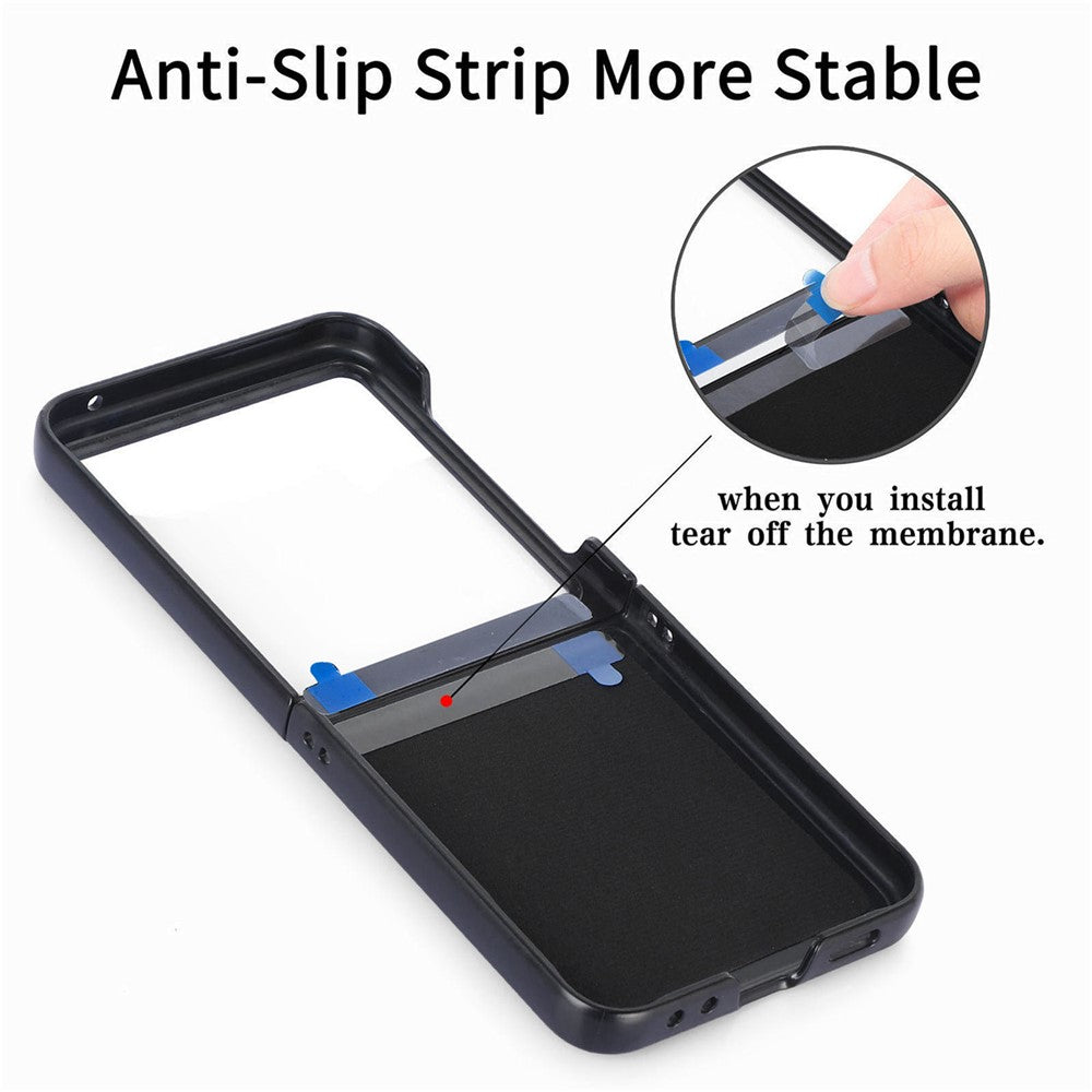 For Samsung Galaxy Z Flip7 5G Magnetic Case Denim Texture Leather + PC Shockproof Phone Cover