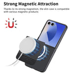 For Samsung Galaxy Z Flip7 5G Magnetic Case Denim Texture Leather + PC Shockproof Phone Cover