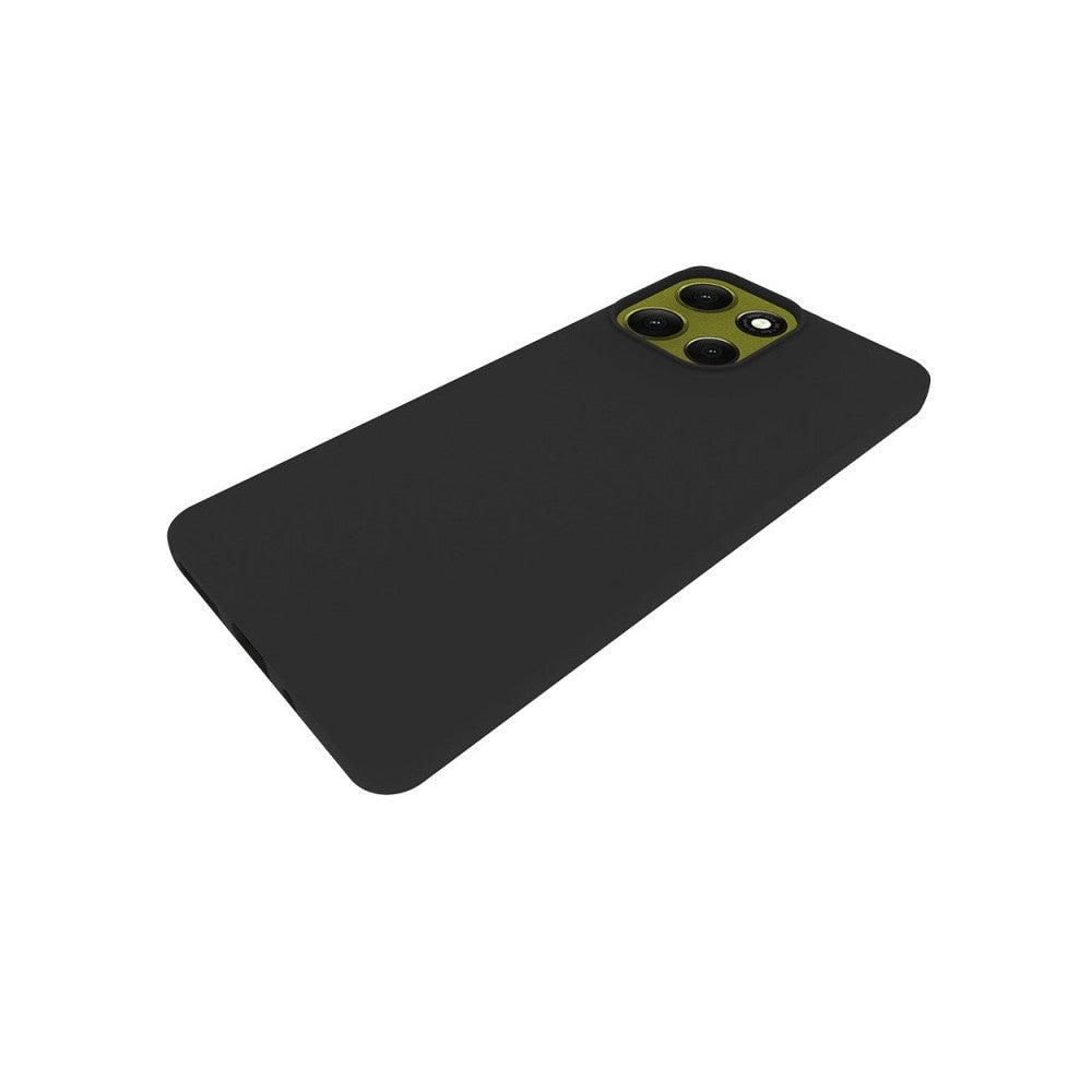 For Motorola Moto G86 5G Case Soft Matte Back TPU Black Phone Cover (Large Cutout)