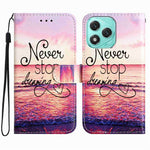 Pung Etui til Honor 400 Lite 5G Printet Mønster PU Læder Stander Telefon Cover med Rem