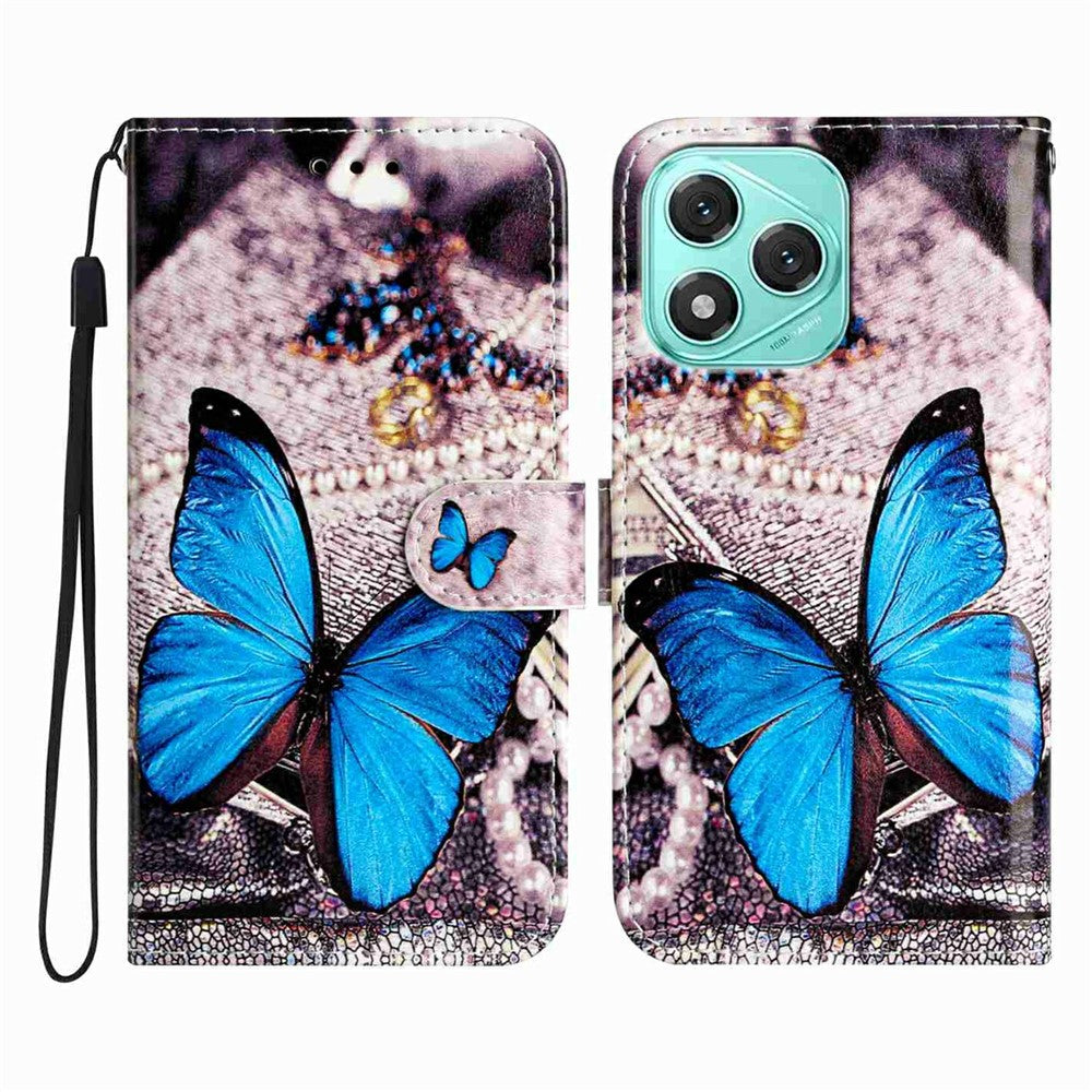 Wallet Case for Honor 400 Lite 5G Printed Pattern PU Leather Stand Phone Cover with Strap