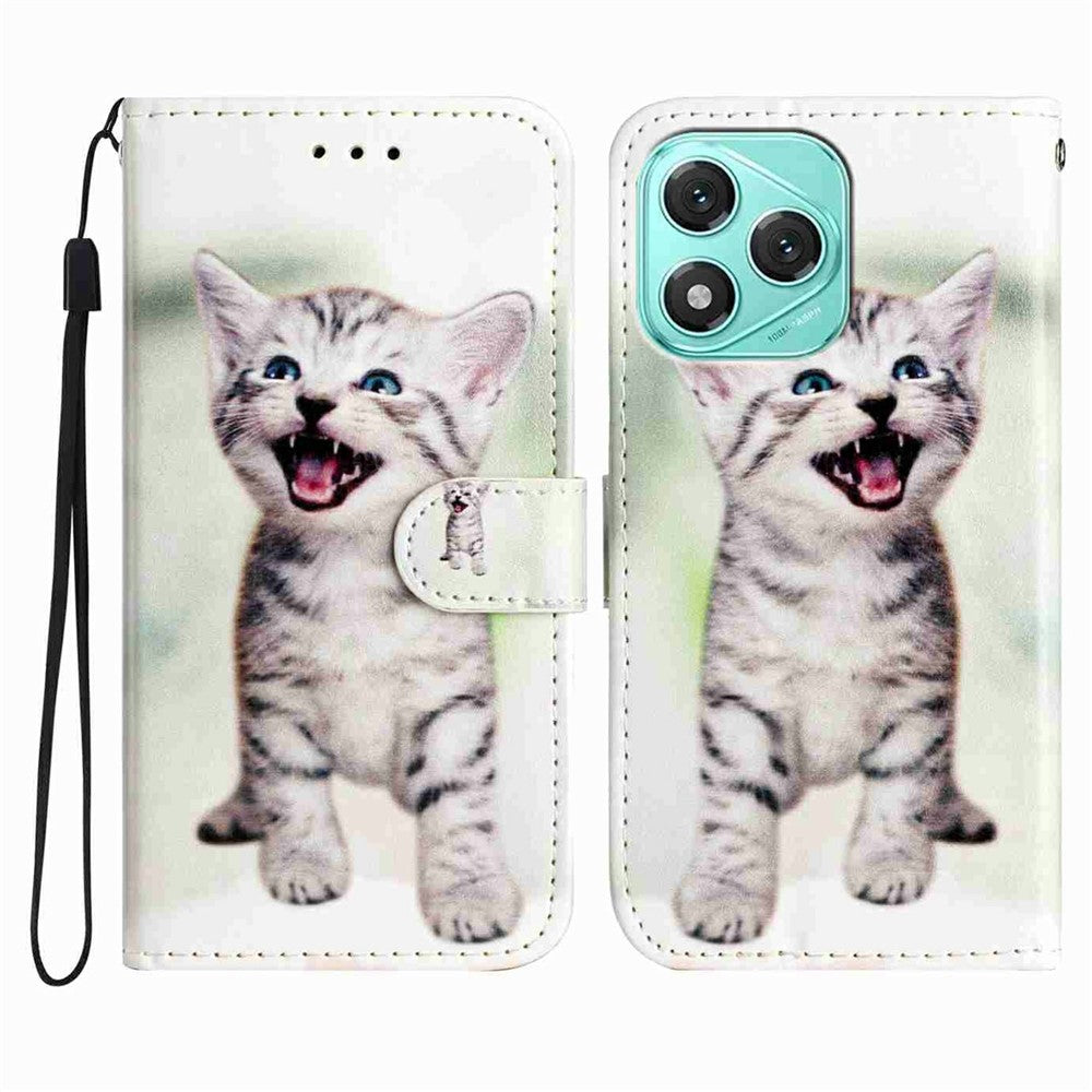 Wallet Case for Honor 400 Lite 5G Printed Pattern PU Leather Stand Phone Cover with Strap