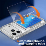 Til iPhone 18 Pro / 17 Pro Gennemsigtigt Cover PC + TPU Telefoncover med Kortholder og Støttefod