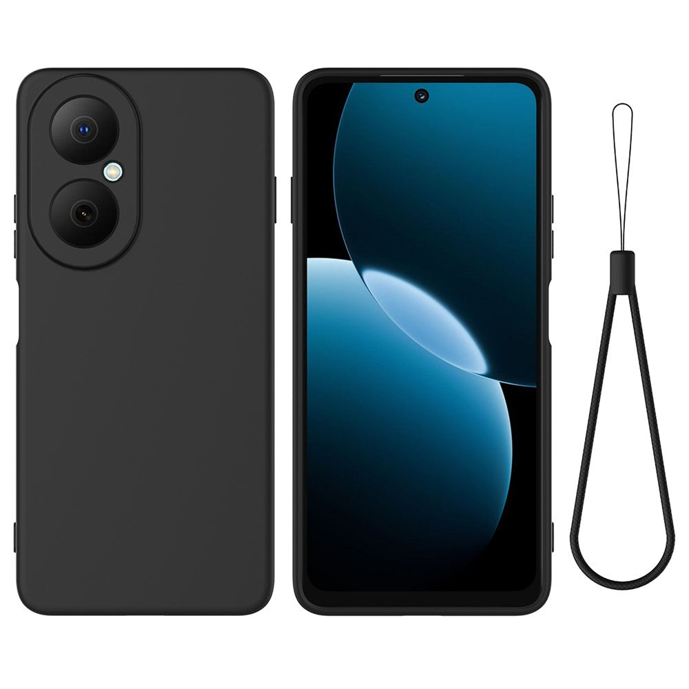 Huawei Nova Y73 4G flytande silikonskal mobilbaksida med handrem
