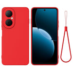 Huawei Nova Y73 4G flytande silikonskal mobilbaksida med handrem