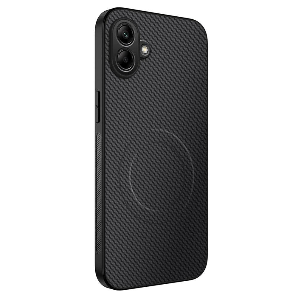 WANLONFENG magnetisk etui til Samsung Galaxy A08 4G / A07 4G / A07s 4G TQ-serien, mobilcover i PC og TPU med kulfiberstruktur