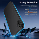 WANLONFENG magnetisk etui til Samsung Galaxy A08 4G / A07 4G / A07s 4G TQ-serien, mobilcover i PC og TPU med kulfiberstruktur