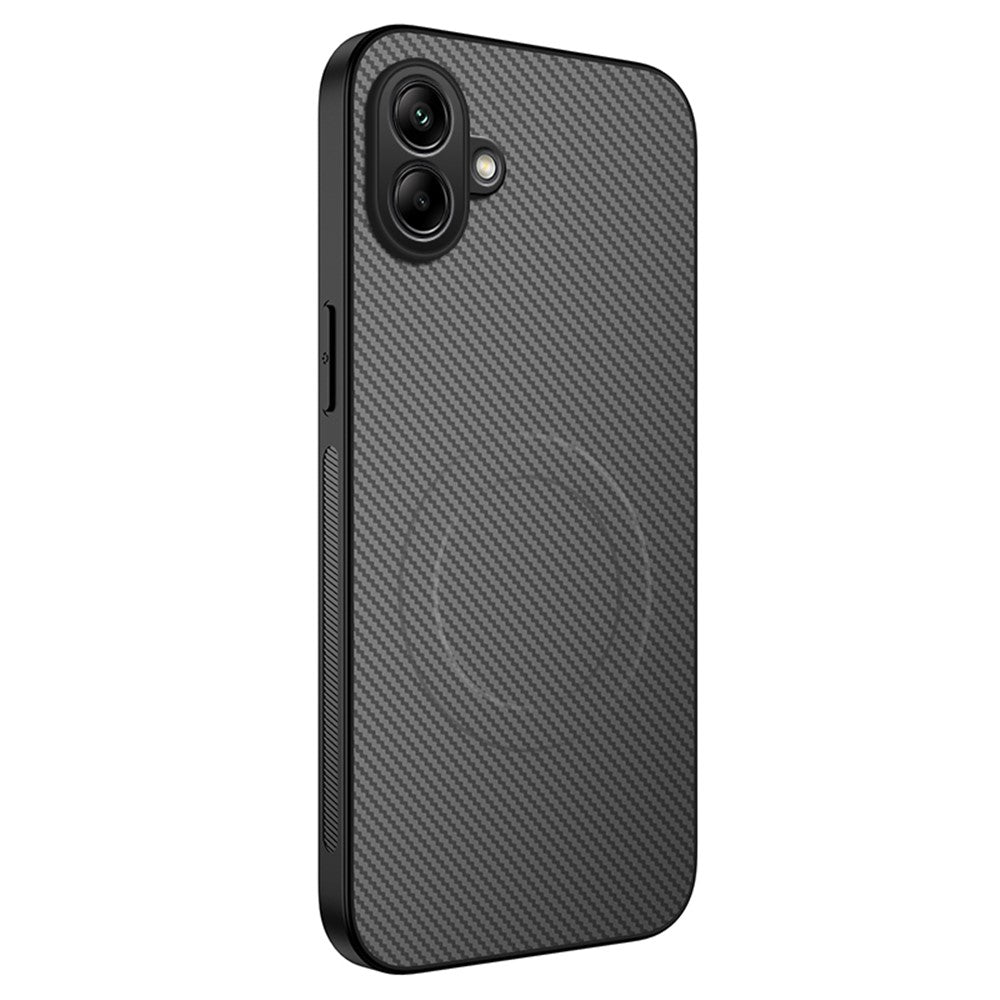 WANLONFENG magnetisk etui til Samsung Galaxy A08 4G / A07 4G / A07s 4G TQ-serien, mobilcover i PC og TPU med kulfiberstruktur