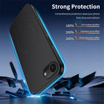 WANLONFENG For iPhone 17e / 16e Case Compatible with MagSafe  TQ Series Carbon Fiber Texture PC TPU Phone Cover