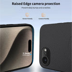 WANLONFENG For iPhone 17e / 16e Case Compatible with MagSafe  TQ Series Carbon Fiber Texture PC TPU Phone Cover