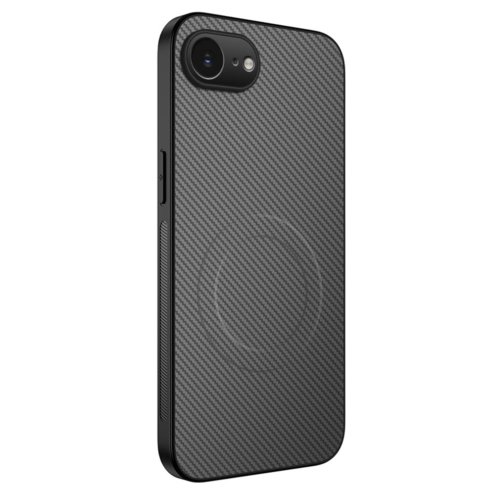 WANLONFENG For iPhone 17e / 16e Case Compatible with MagSafe  TQ Series Carbon Fiber Texture PC TPU Phone Cover