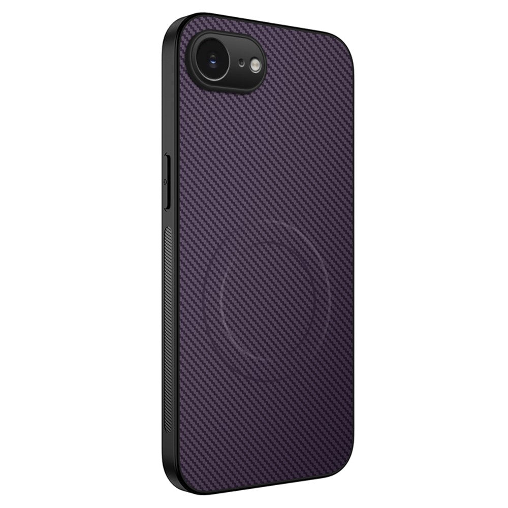WANLONFENG For iPhone 17e / 16e Case Compatible with MagSafe  TQ Series Carbon Fiber Texture PC TPU Phone Cover