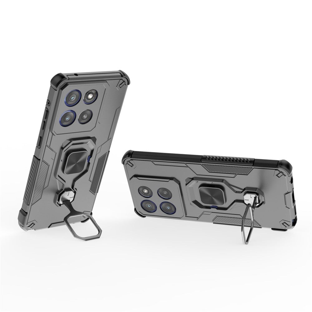 WANLONFENG til Motorola Edge 60 Pro 5G cover PC TPU Bagside Kickstand med hærdet glas
