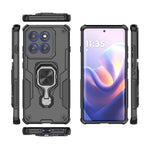 WANLONFENG til Motorola Edge 60 Pro 5G cover PC TPU Bagside Kickstand med hærdet glas