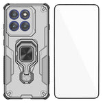 WANLONFENG til Motorola Edge 60 Pro 5G cover PC TPU Bagside Kickstand med hærdet glas