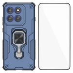 WANLONFENG til Motorola Edge 60 Pro 5G cover PC TPU Bagside Kickstand med hærdet glas
